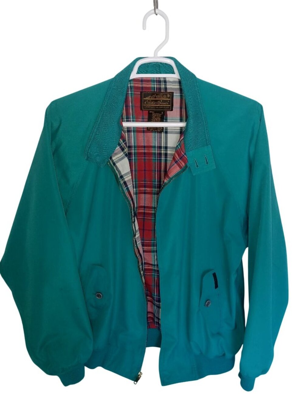 Eddie Bauer Vintage Harrington Jacket GrandpaCore Retro Aqua Blue Zip Mens XL
